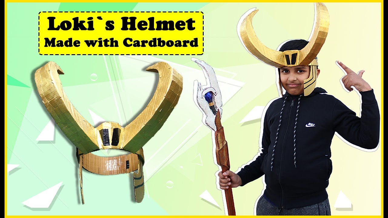 How to Make Loki's Helmet from Thor Ragnarok with Cardboard - एकदम असली! | Easy DIY Avengers Crafts