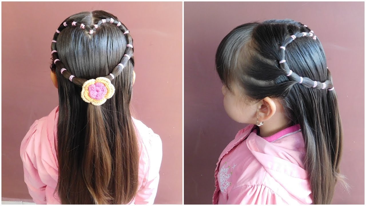 COMO HACER PEINADO  EN FORMA DE CORAZÓN CON LIGAS| HEART HAIRSTYLE💗ハートの髪型💕تسريحة القلب