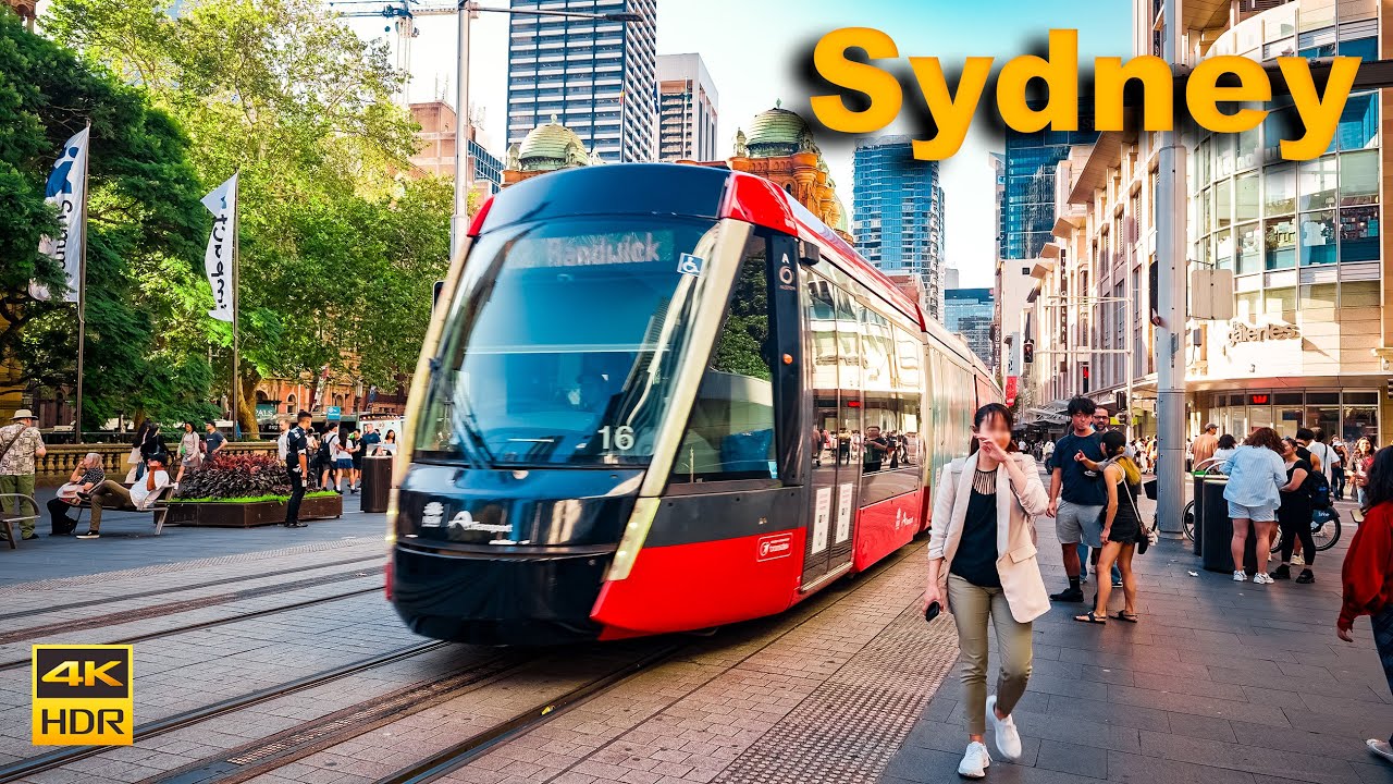 Sydney Australia Walking Tour - From Town Hall to Wynyard Station after Work | 4K HDR