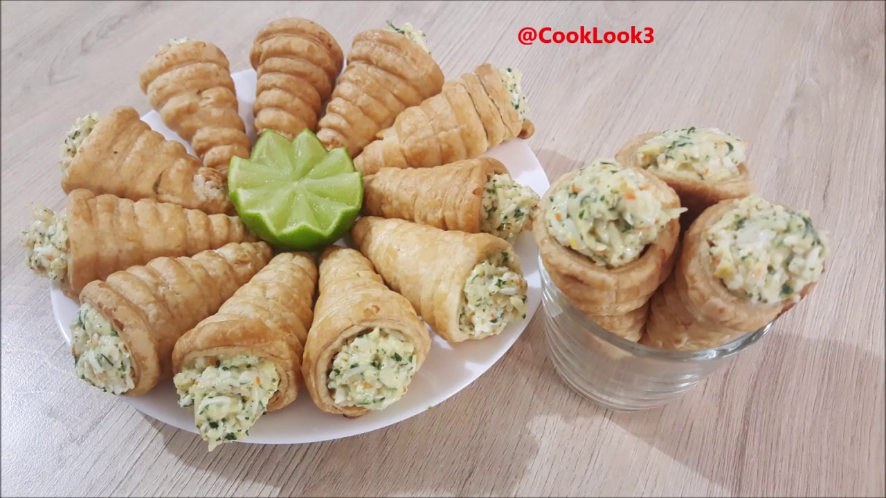 Cornets feuilletés ultra facile aux surimi et œufs durs