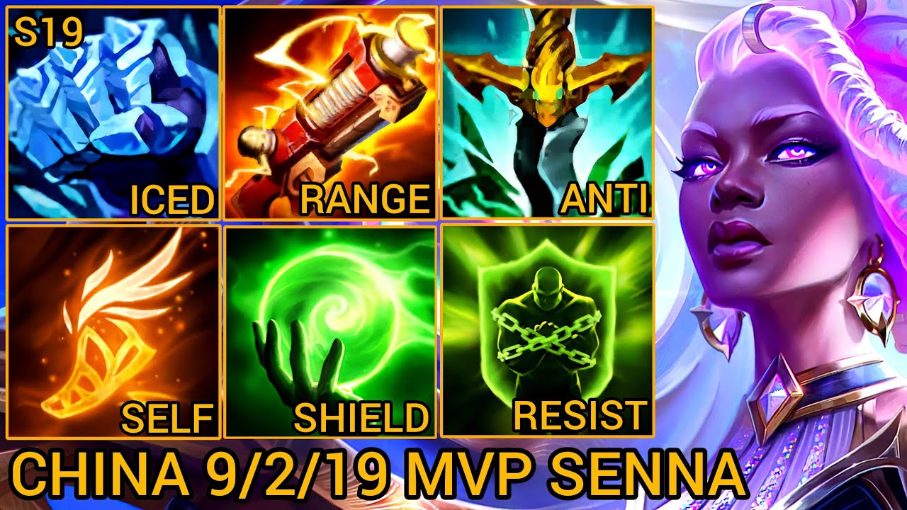 National Top 10 Legend Senna MVP 9/2/19 - China Wild Rift New Build & Runes By Tiarty