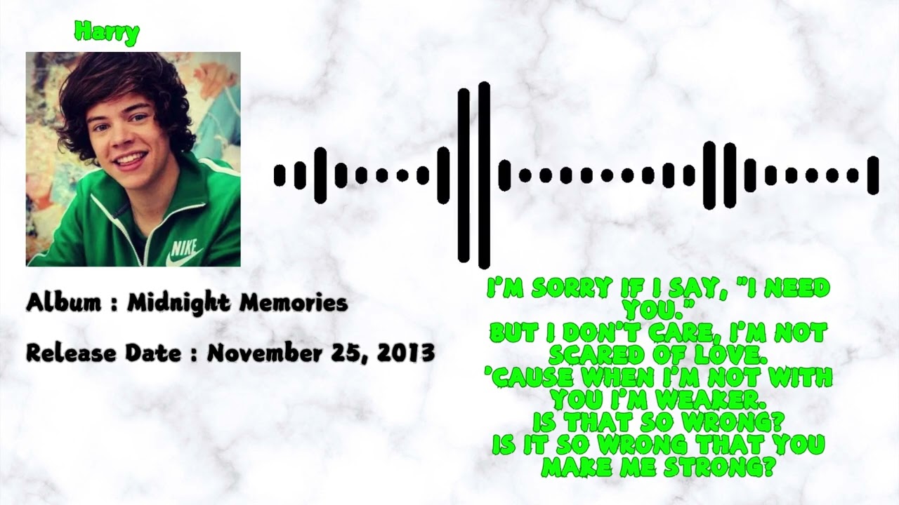 One Direction -Strong Color Coded Lyrics