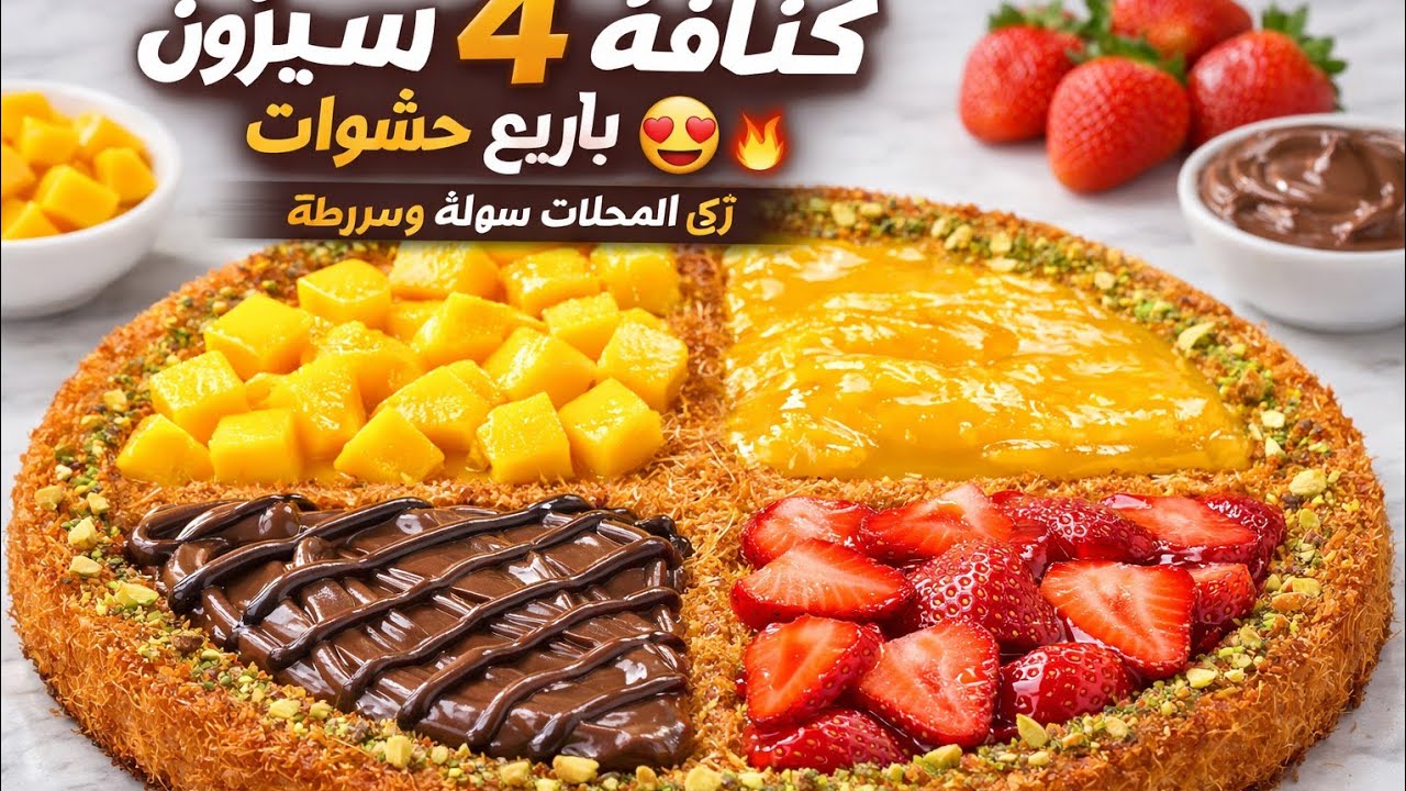 كنافة 4 سيزون بأربع حشوات 😍 زي المحلات بطريقة سهلة وسريعة في البيت