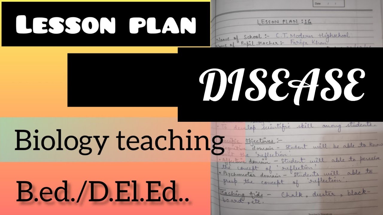 LESSON PLAN ON DISEASE IN ENGLISH FOR BIOLOGY TEACHING || B.Ed ||MGKVP || LESSON PLAN IN ENGLISH #yt