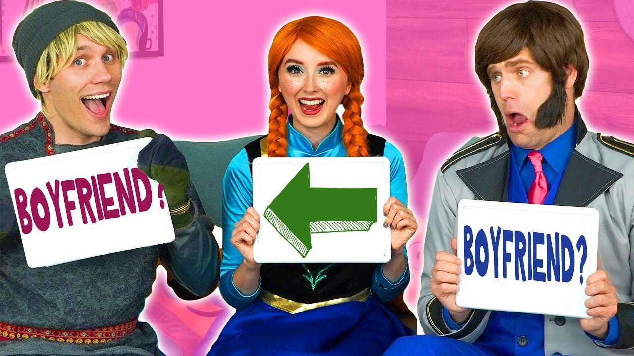 FROZEN ANNA AND KRISTOFF VS HANS WITH BOYFRIEND TAG. Totally TV Challenge.
