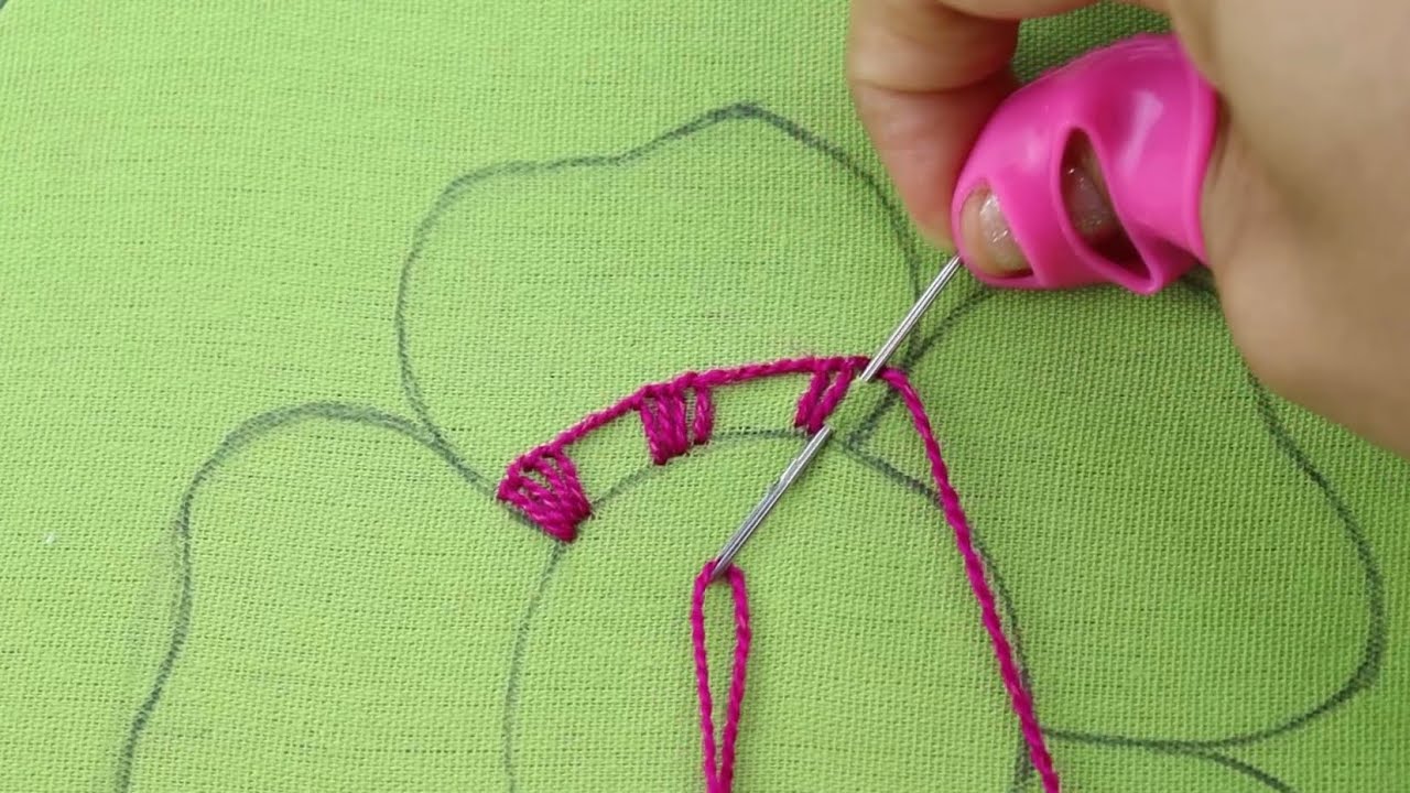 BORDADO A MANO PUNTADAS FÁCILES PARA FLORES CON PÉTALOS GRANDES | HAND EMBROIDERY EASY STITCH UNIQUE