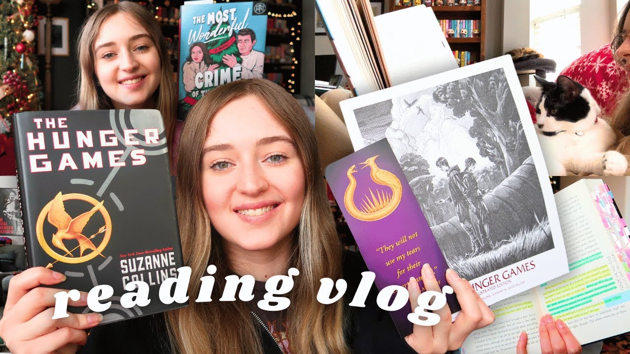 hunger games fanatic re-reads the hunger games & cozy christmas books 📚🎄 READING VLOG