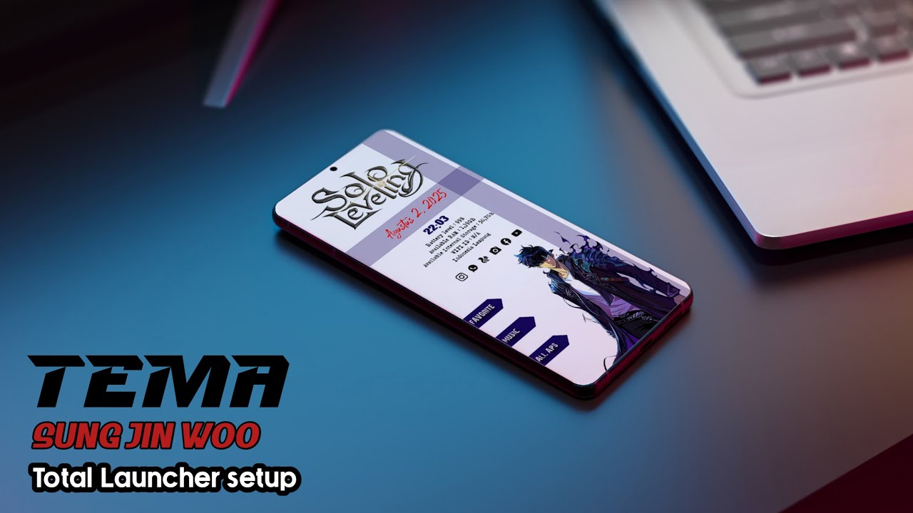 Tema Anime Solo Leveling - Sung JinWoo  Untuk Semua Android -The Best Total Launcher Setup 2025