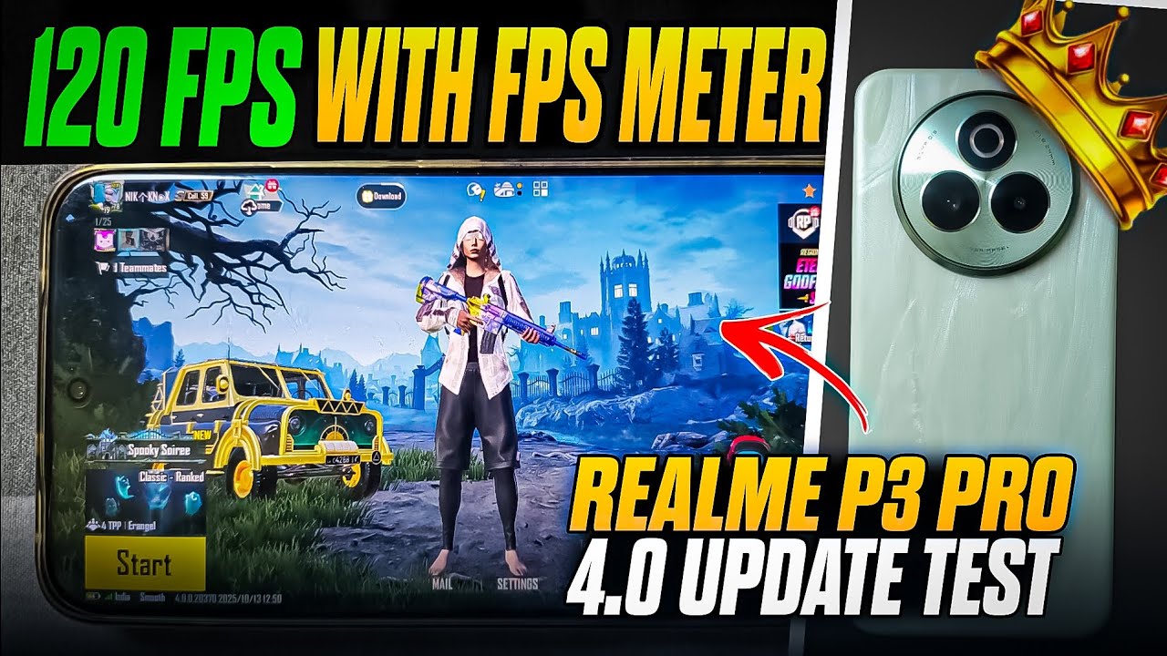 4.0 Update Realme P3 Pro - 120 Fps Bgmi Test with Fps Meter Heating ??