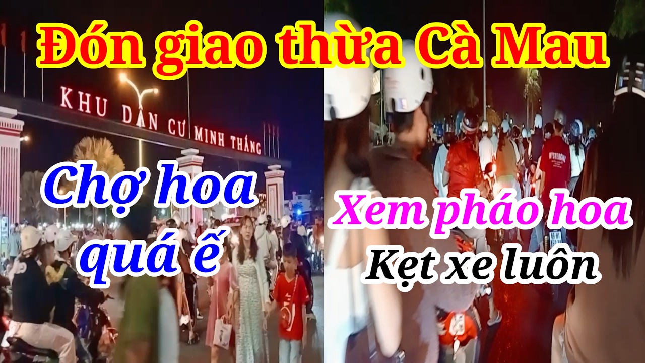 TOÀN CẢNH Pháo Hoa Hoành Tráng Ở Chợ Hoa Cà Mau 