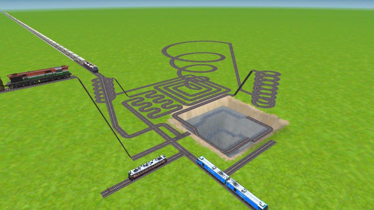 ALL REALISTIC TRAINS CROSSING FOR SQUARE CHASM RAILROAD TRACKS ZIG ZAG TRACKS/ trains Crossing 