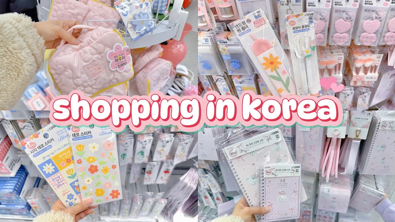 shopping in korea vlog 🇰🇷 daiso stationery haul 🌸 2026 spring cherry blossom edition