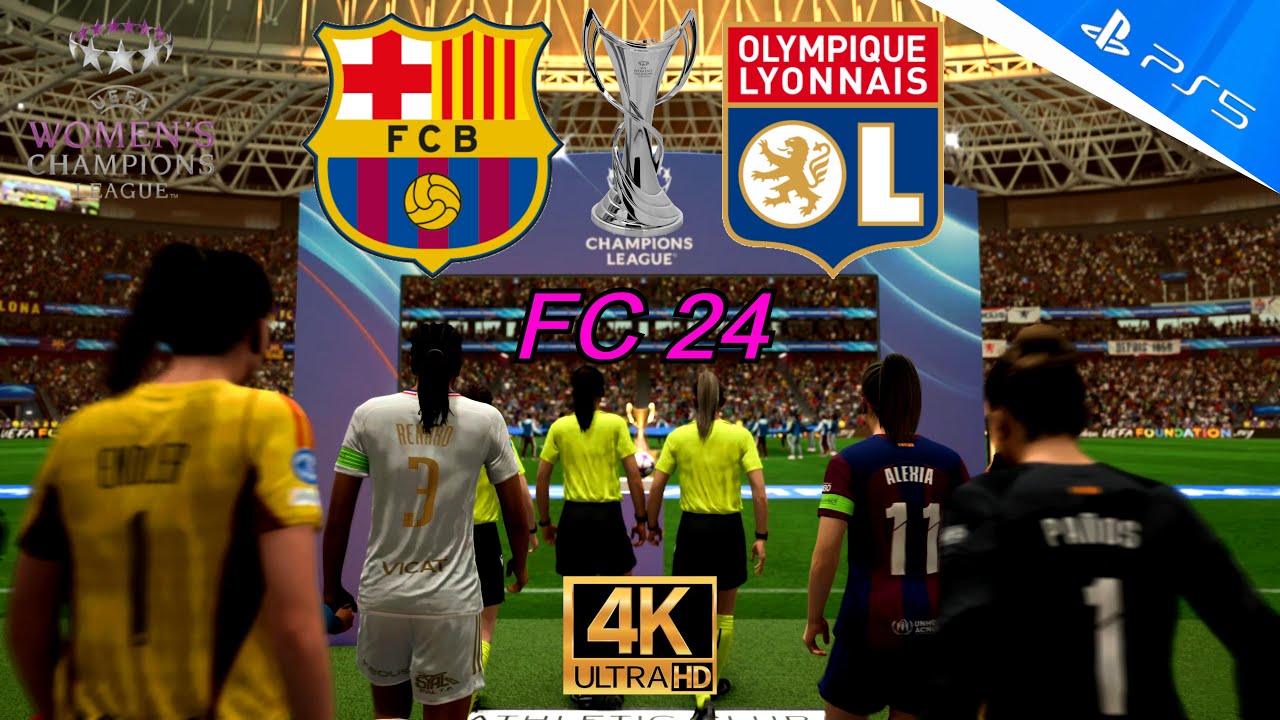 EA FC 24 | PS5 4K | FC Barcelona vs Olympique Lyonnais | UEFA women's Champions League | Final