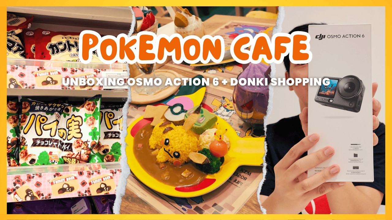 1st Time at Pokemon Cafe in Osaka! Unboxing New Osmo Action 6! Donki Shopping!