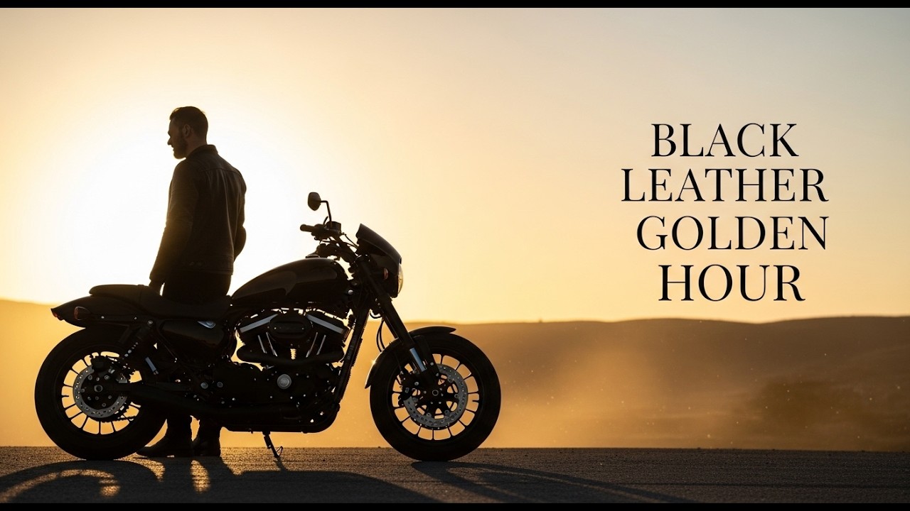 Black Leather Golden Hour #BlackLeatherRock #GoldenHourRide #CEOStyle #EliteOutlaw