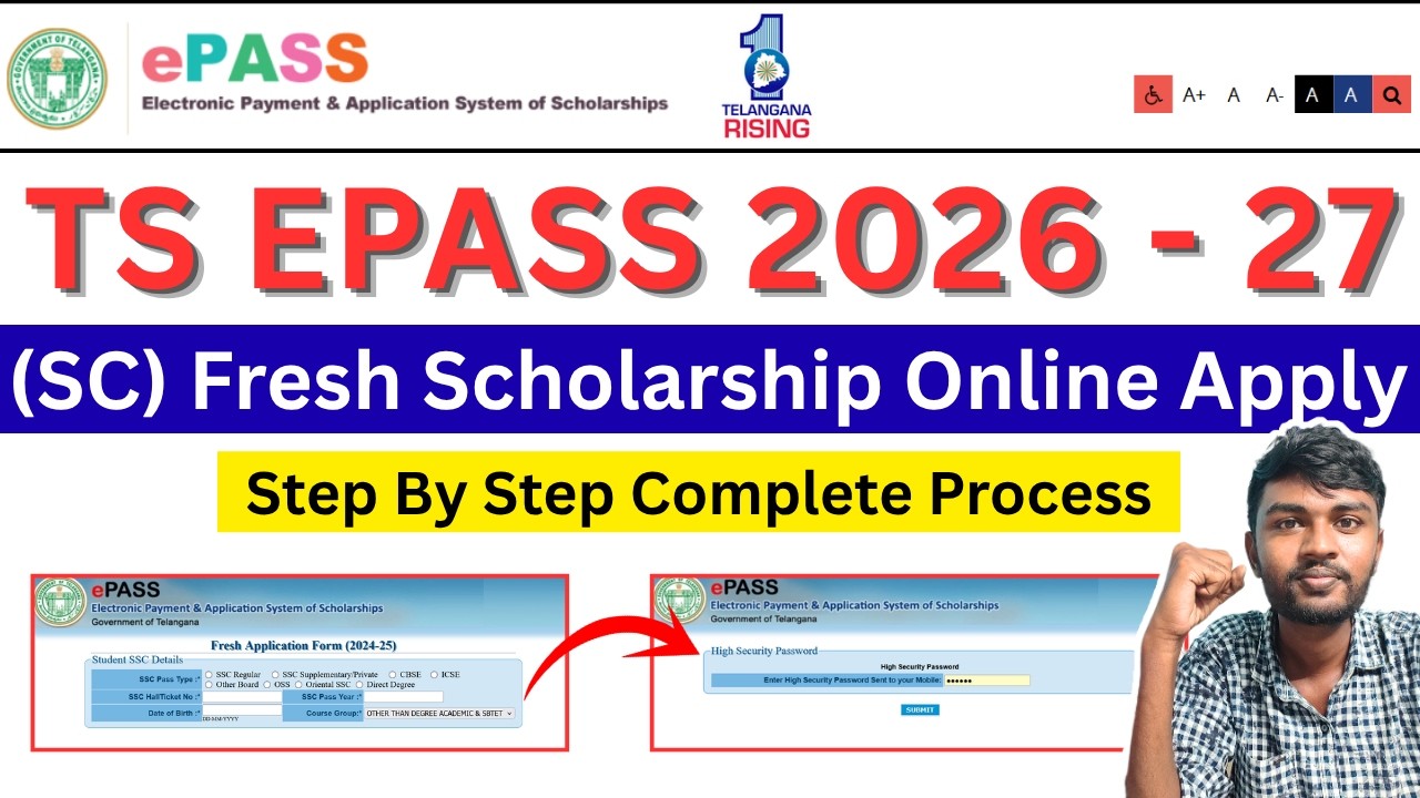 Ts Epass Fresh Application 2026-27 | How To Apply Ts Epass Sc Scholarship 2026 In Telugu