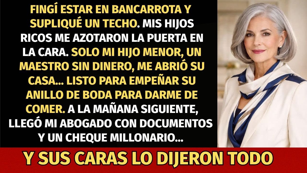 Fingí estar sin hogar y en bancarrota. La única que me abrió la puerta fue la nuera que despreciaba