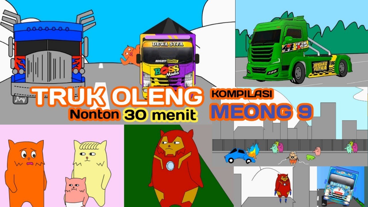Truk oleng om irul dkk kompilasi mobil truk oleng meong 9 animasi indonesia