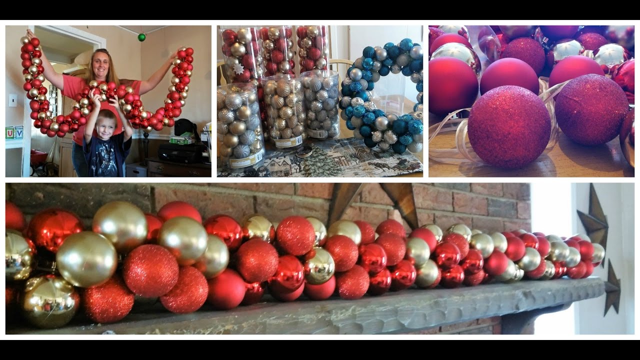 Making our Christmas Garland with Ornaments