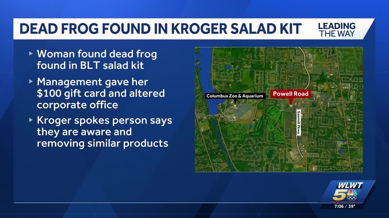 Woman reportedly finds dead frog in salad kit bought at Ohio Kroger