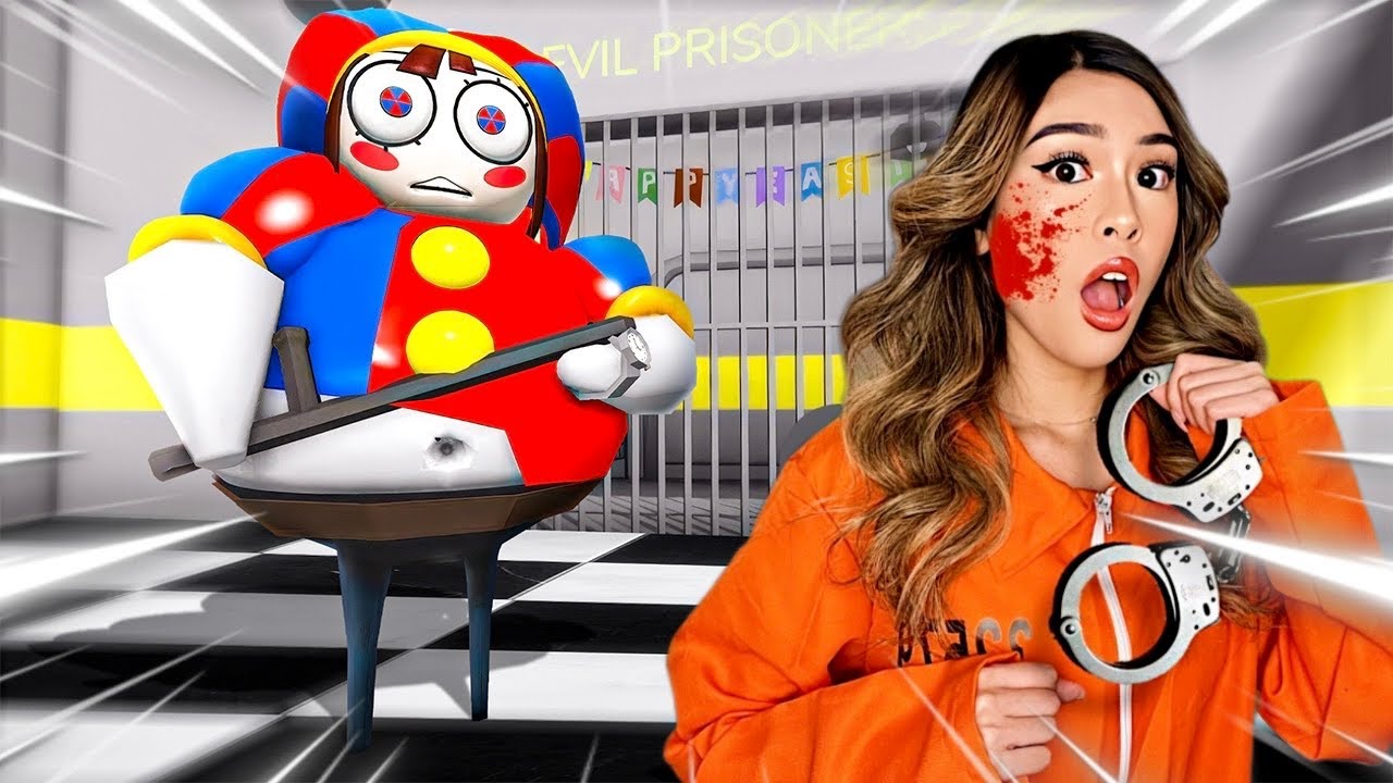 KAT ESCAPES POMNI BARRY'S PRISON RUN ON ROBLOX (OBBY)