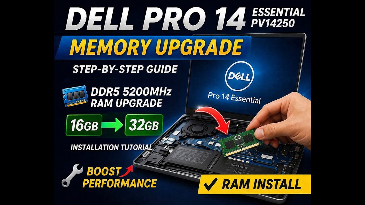 Dell Pro 14 Essential PV14250 Memory Upgrade Guide | RAM Upgrade Step-by-Step 🔧