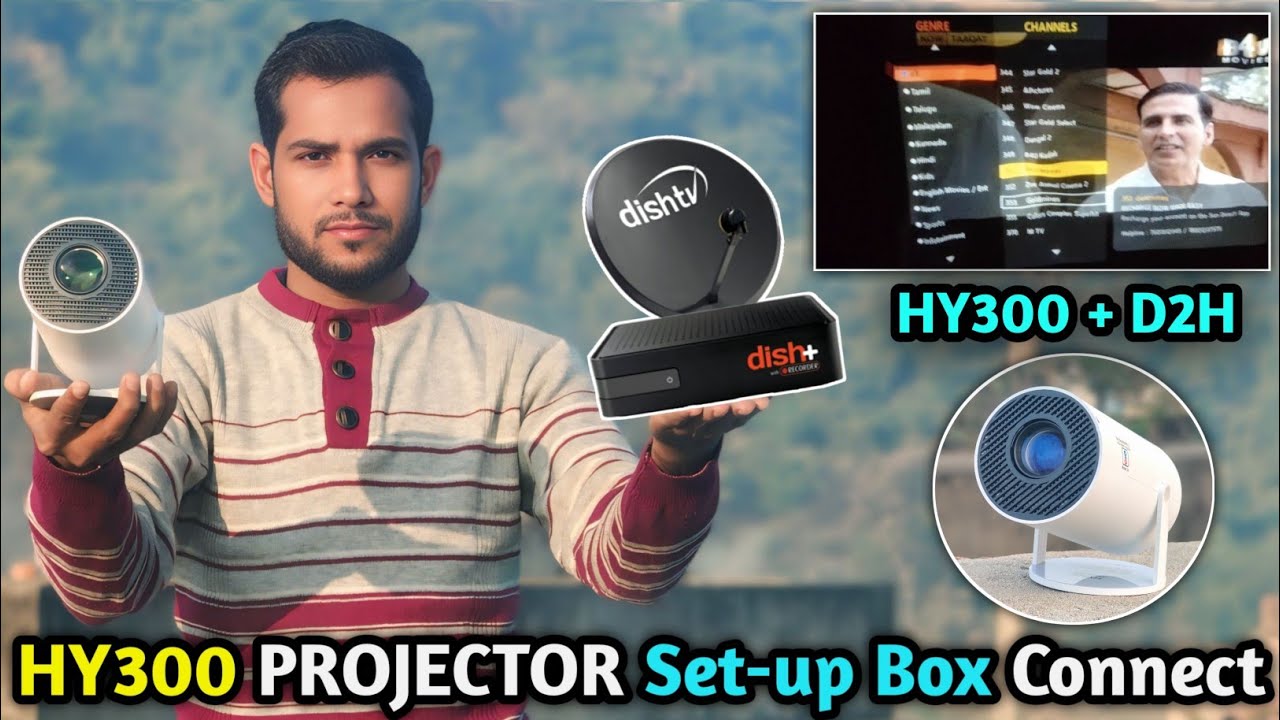How to connect Set-top box to hy300 Projector | HY300 + D2H Connection 100% Real