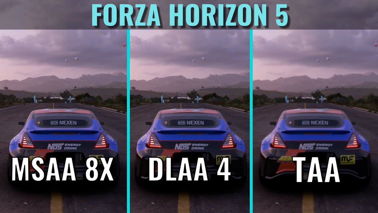 Forza Horizon 5 - DLSS 4 vs MSAA vs TAA - Image quality comparisons - RTX 3070 - 1440p