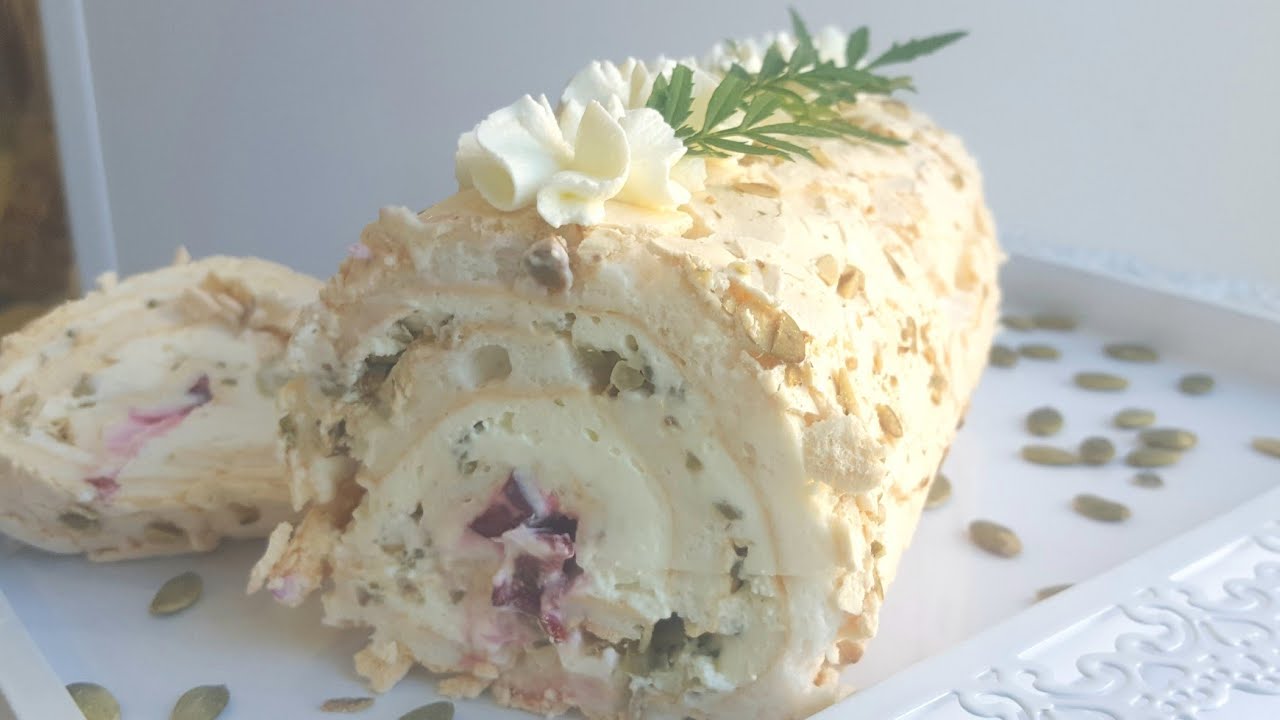 Воздушный меренговый рулет😍вкусно и быстро😍meringue cake roll