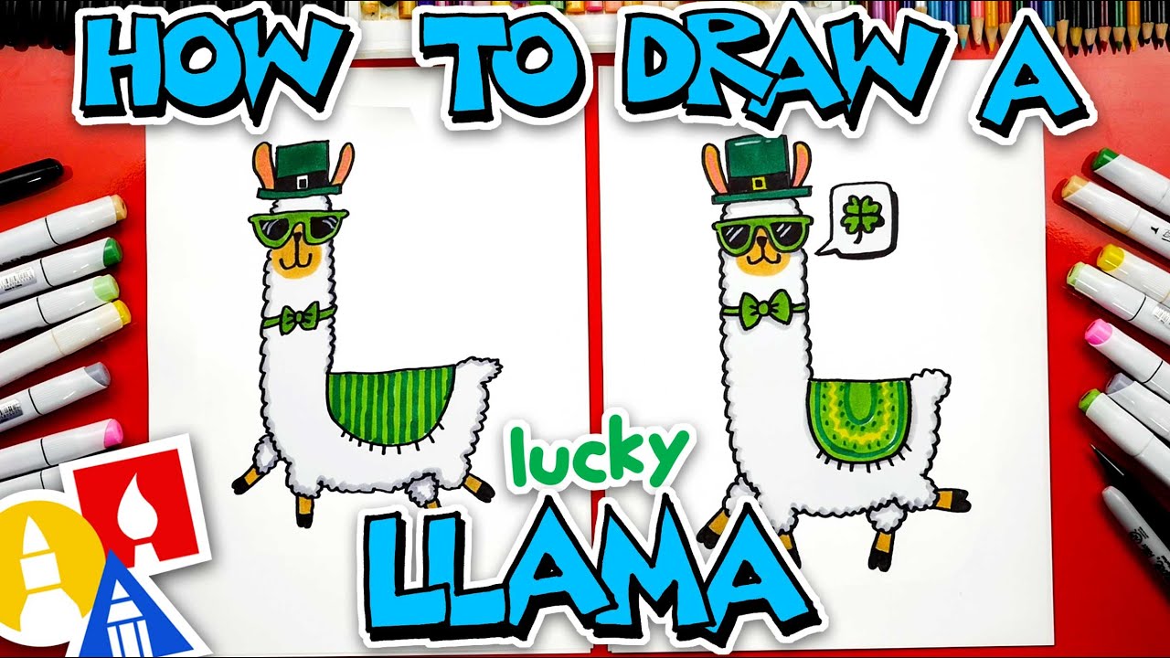 🍀 How To Draw A Lucky Llama For St. Patrick's Day
