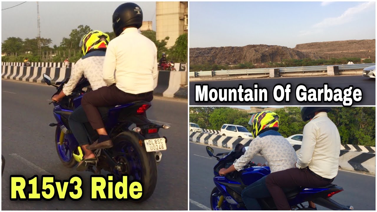 Famous Mountain of Garbage in Delhi || R15V3 & Honda cb Trigger Ride