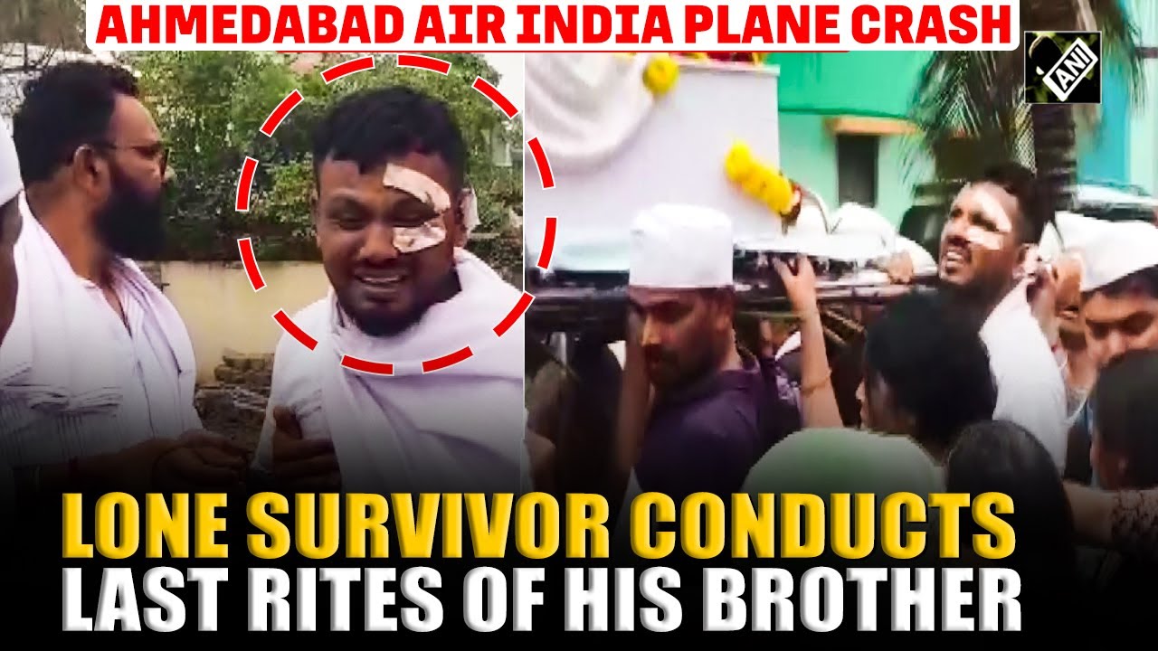 Ahmedabad Plane Crash: Lone survivor of Air India crash conducts final rites of his brother