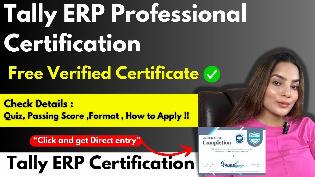 Tally ERP free certificate | National Level Tally Certificate in 2 minutes - Verified Certificate
