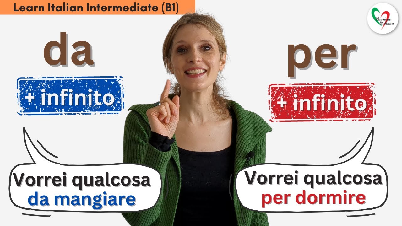 33. Learn Italian Intermediate (B1): Le preposizioni 'da' e 'per' seguite da un verbo all'infinito