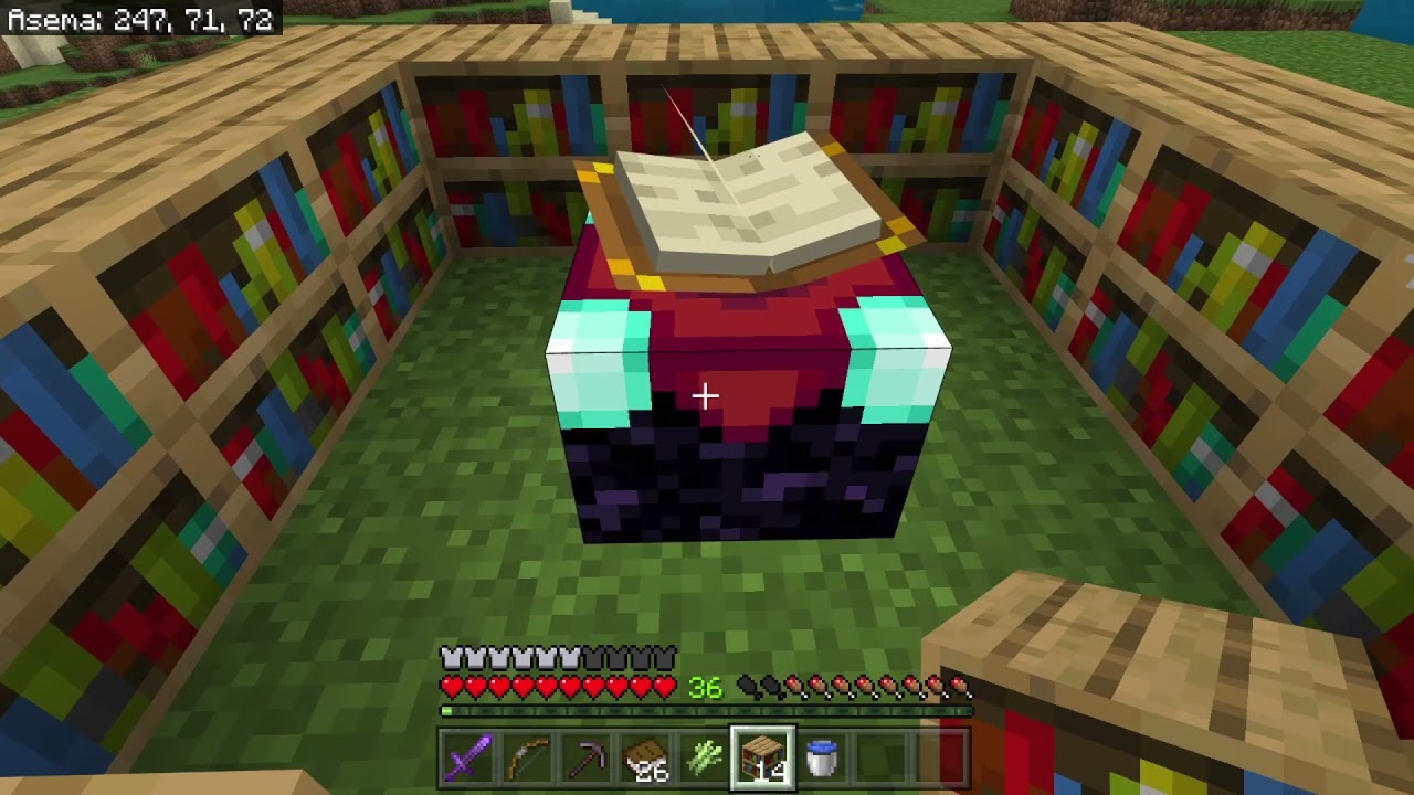 MINECRAFT OPETUSSARJA osa 4. Miten saadaan parhaat enchantit/lumoukset? Mitä taikakirjalla tehdään ?