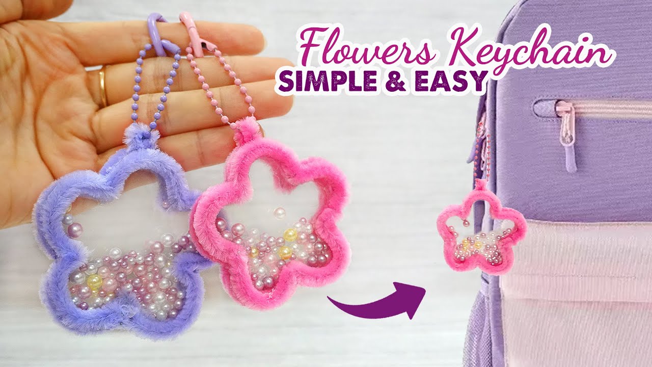 🌸 Make Adorable Pipe Cleaner Flower Keychains | How to make a Cute Flower Keychain from Pipe Cleaner