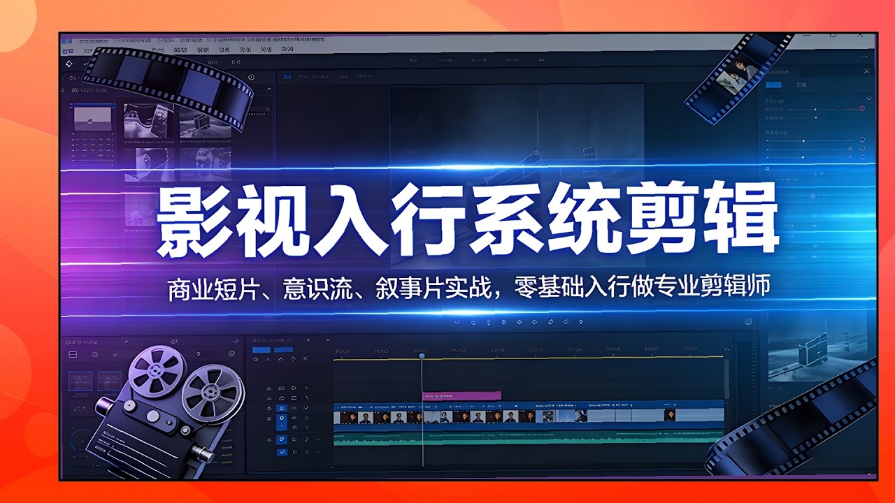 影视剪辑系统课，商业短片叙事意识，零基础专业剪辑师教学