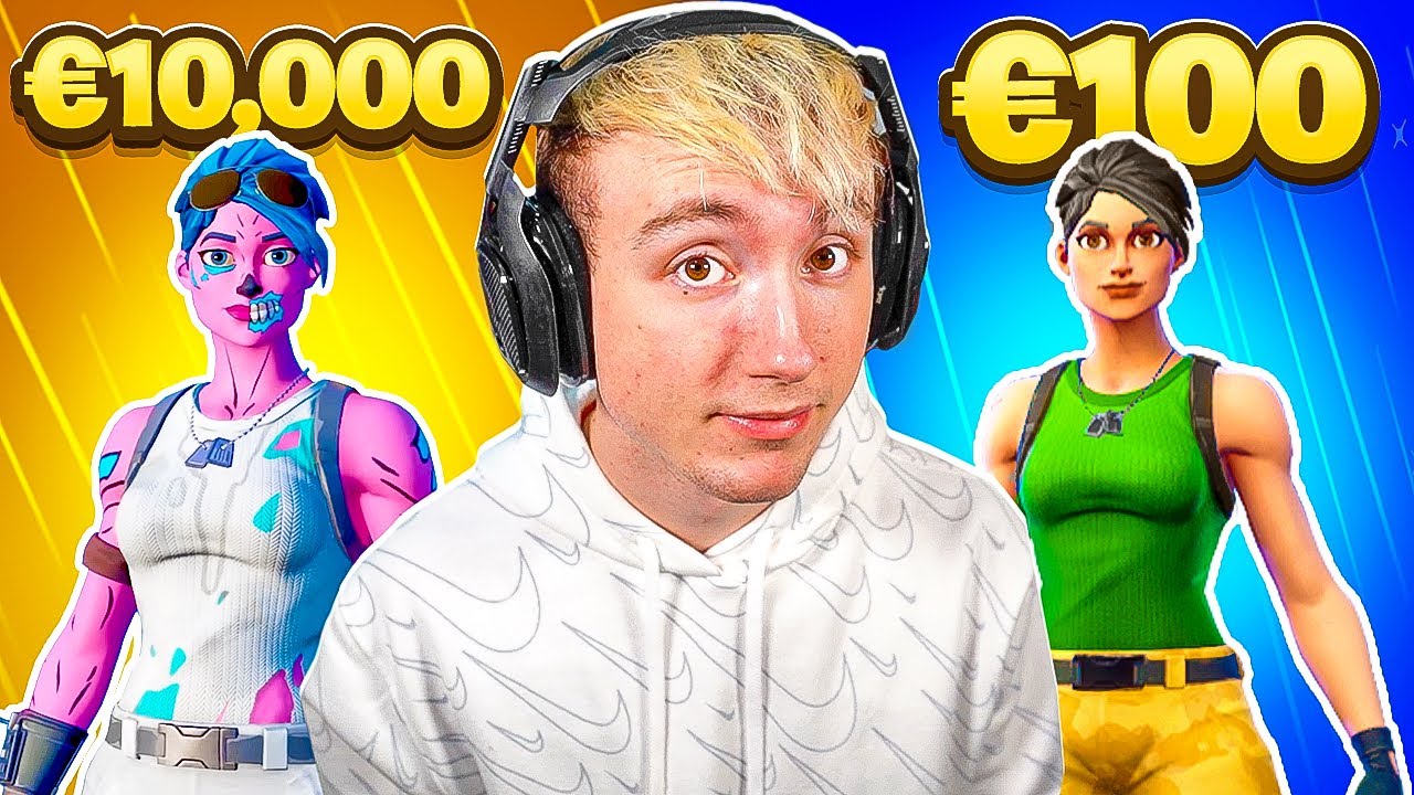 €10.000 vs. €100 FORTNITE ACCOUNT!