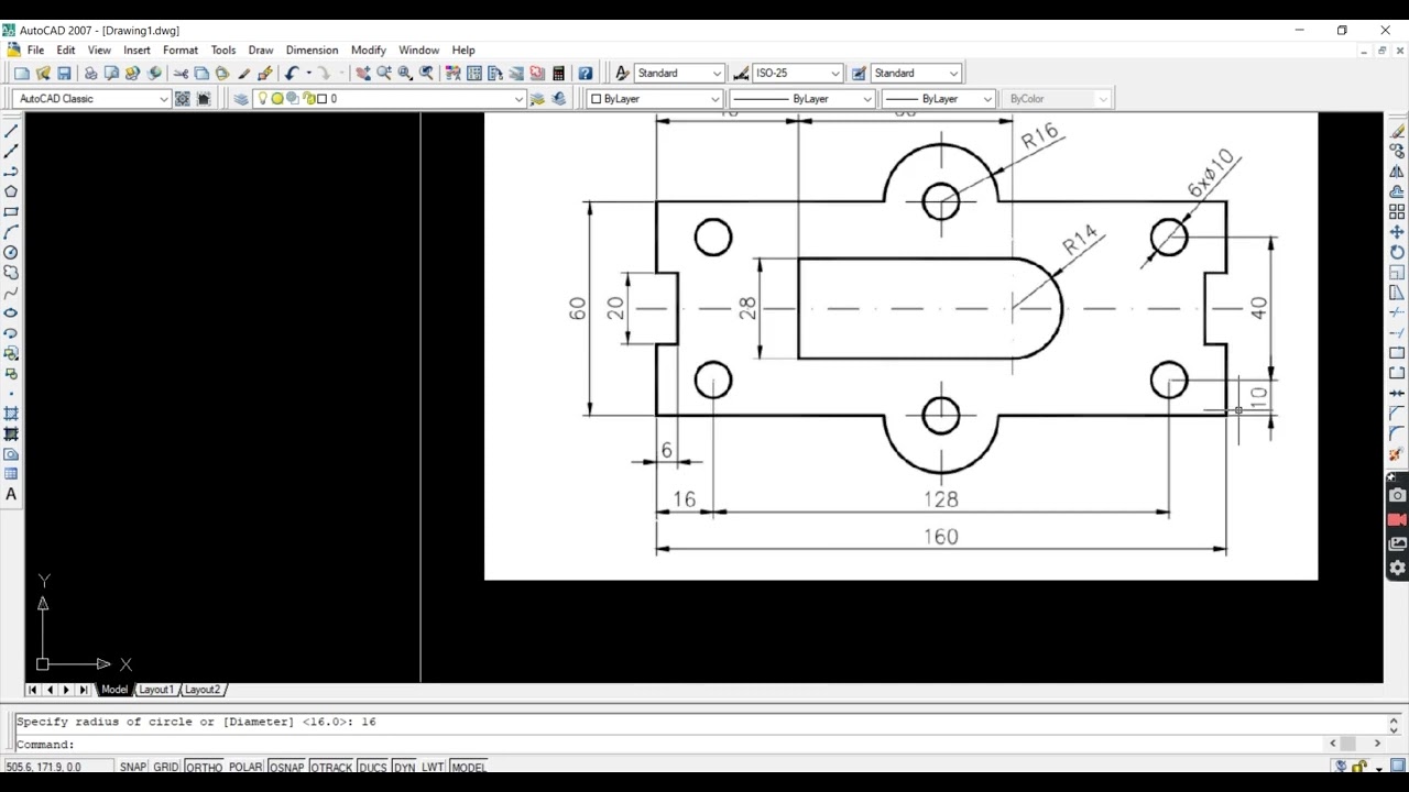 AutoCAD Practice Tutorial| 2D problem | HITEC University |
