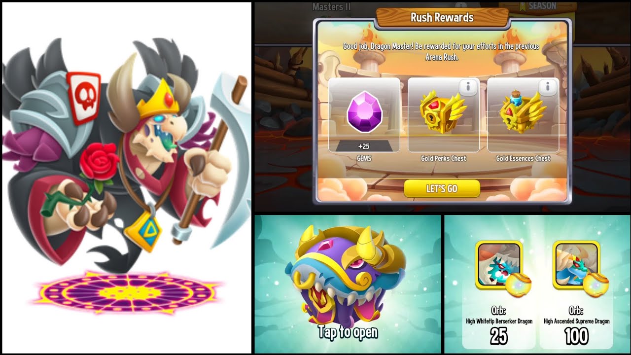#292. Dragon city | Summon Arcana Death Dragon | Open a new Berserker VIP chest.