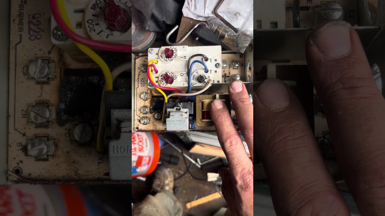 Oil fired, boiler with maintaining triple acting aquastat burned up