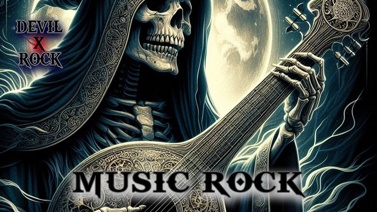 Epic Instrumental Rock: The Skeletal Guitarist in a Dark Fantasy Realm