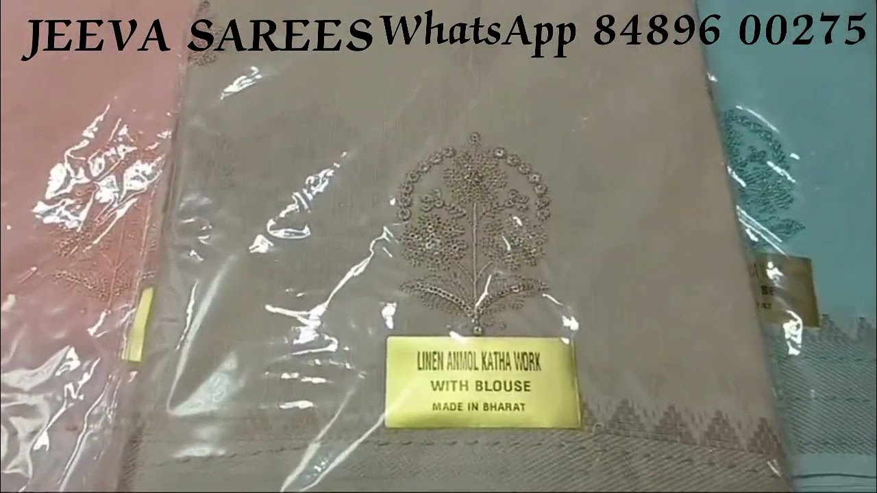 White Linen Embroidery Sarees & Blouse Material & Inskirts ❤️ (10.02.2026)