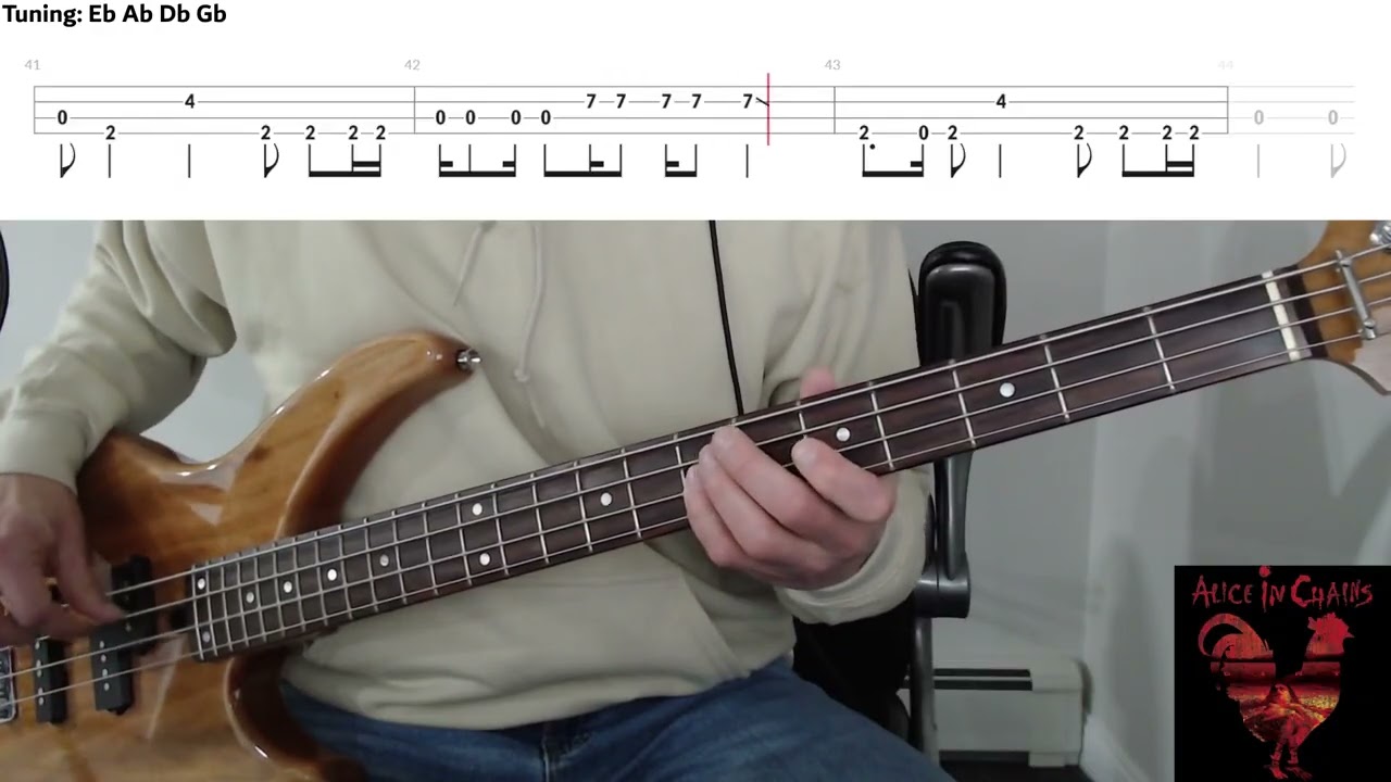 Rooster by Alice In Chains - Bass Cover with Tabs Play-Along