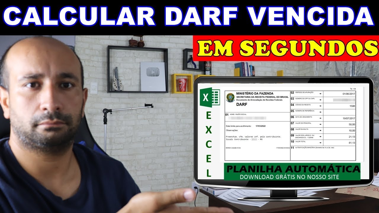 Como Calcular DARF Vencida em Poucos Segundos Com Planilha Auto calculável e Gratuita