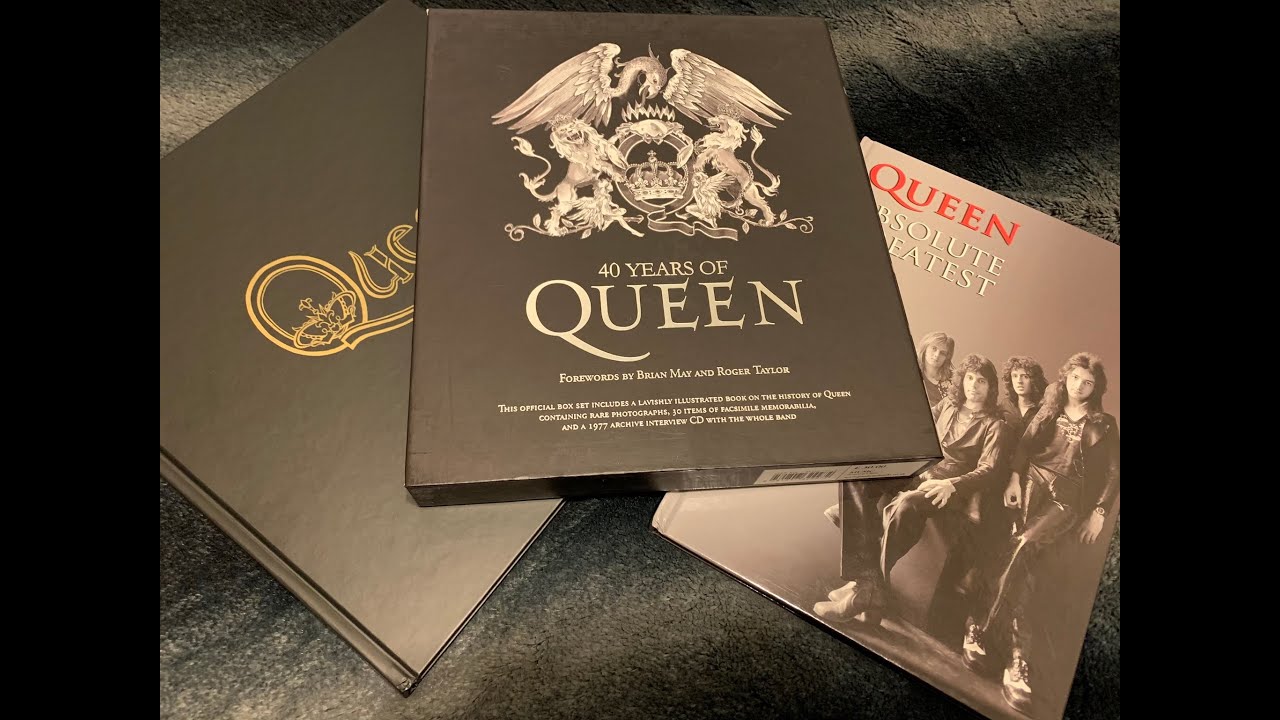 QUEEN 3 Books: 40 Years Of Queen, Absolute Greatest, Studio collection.