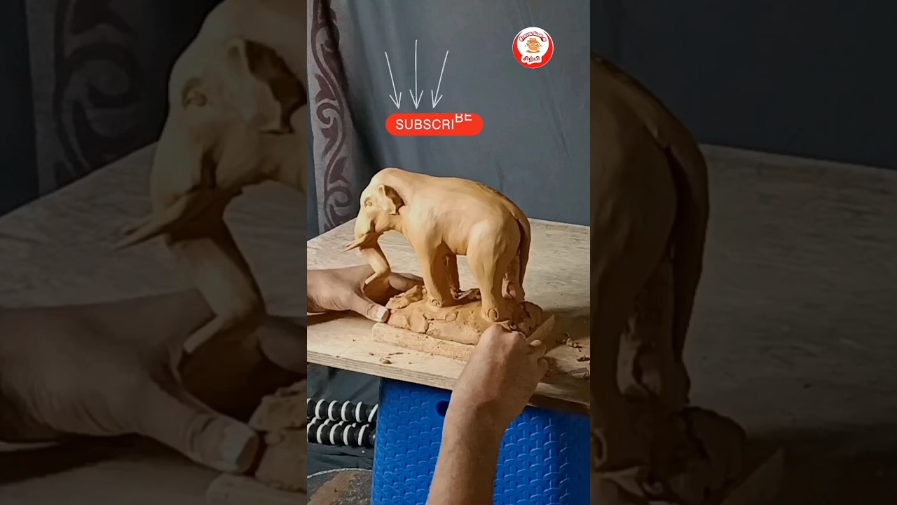 Elephant || elephant making craft ideas || #sivagangai sirpi #claycraft