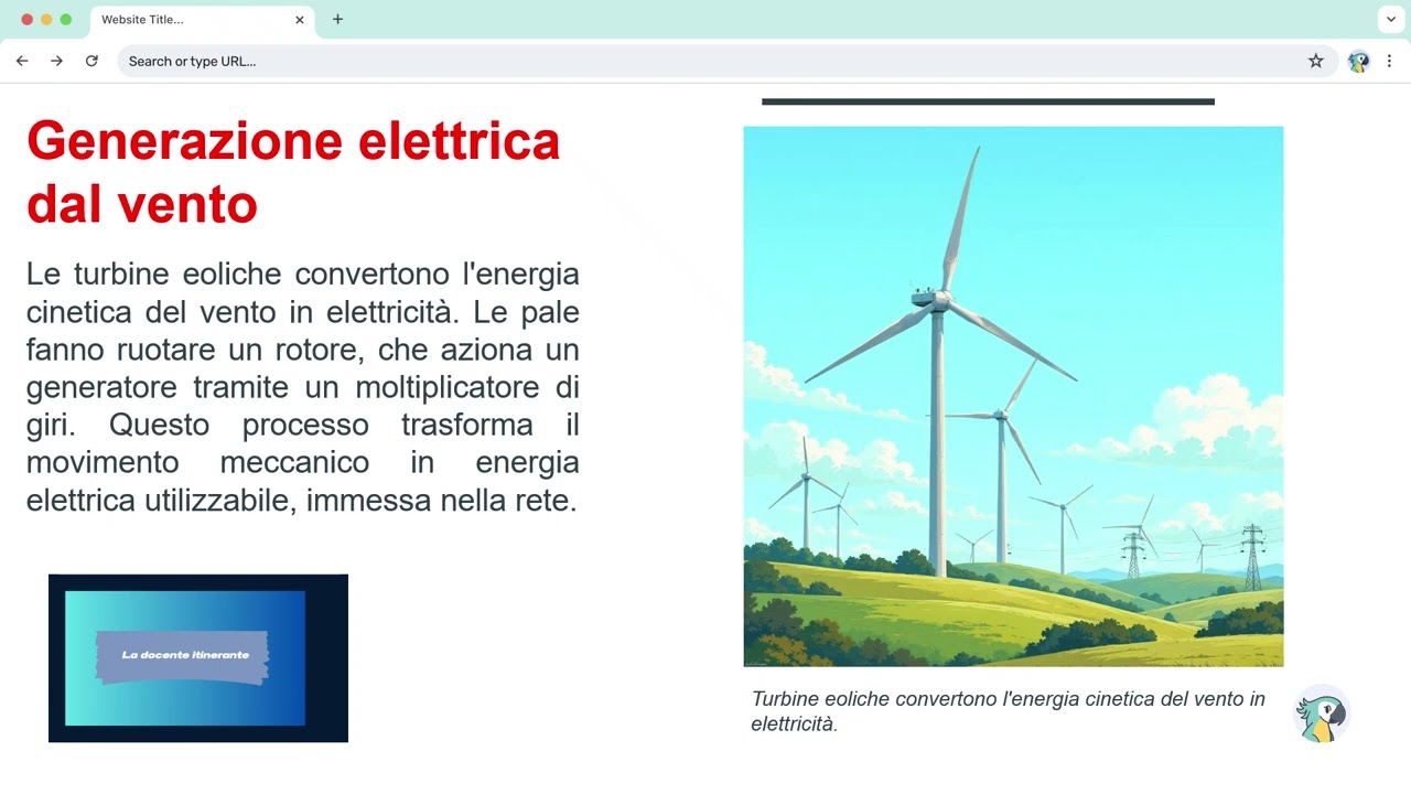 Energia rinnovabile per tutti. - classe terza scuola primaria tecnologia