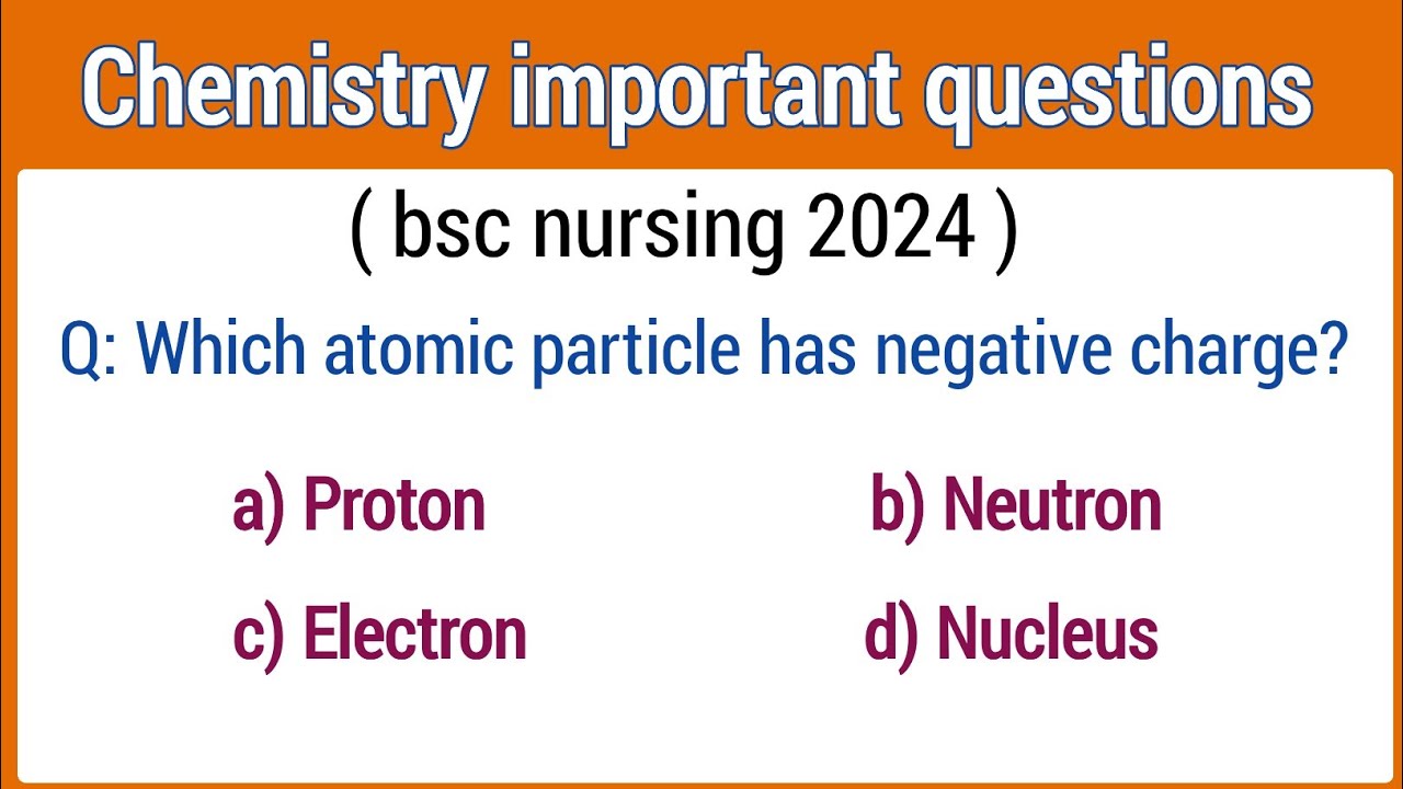 bsc nursing entrance exam 2024 | chemistry mcq for bsc nursing exam