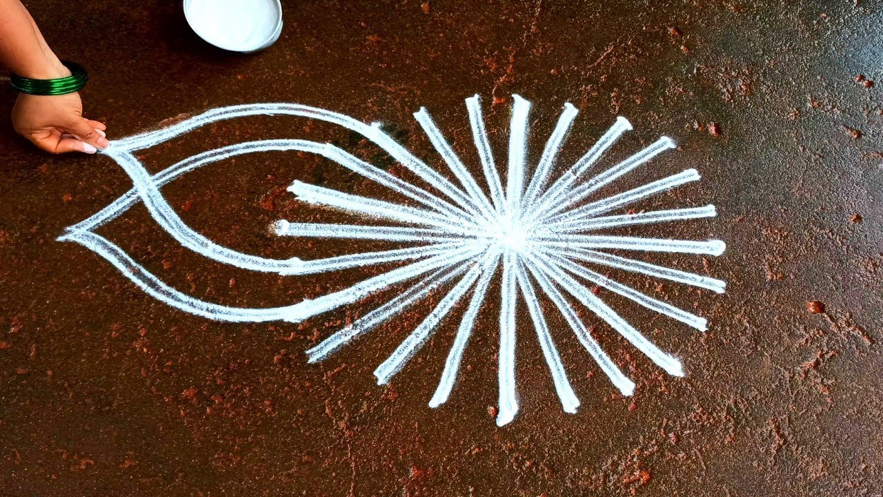 Margazhi 1 special flowers kolam|3*1 dhanurmasam muggulu| new year Rangolidesigns| Super rangoli